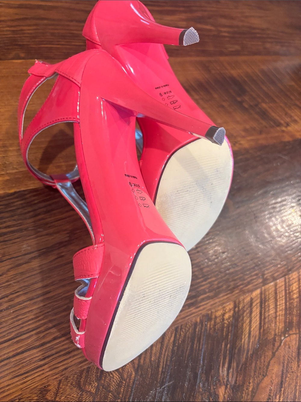Michael Antonio Bright Pink T-Strap High Heel Sandals - Picture 5 of 7